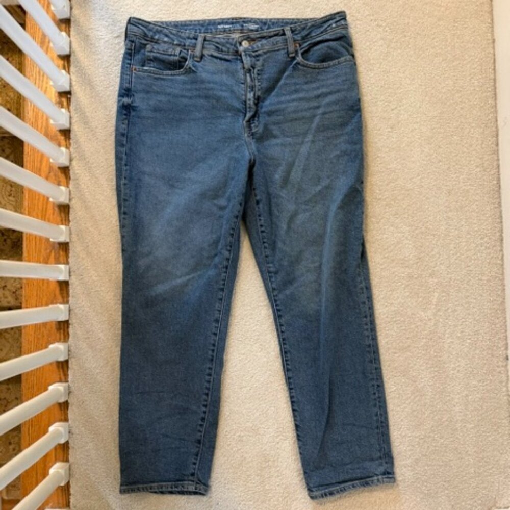 High-Waisted OG Straight Ankle Jeans- Meduim Wash